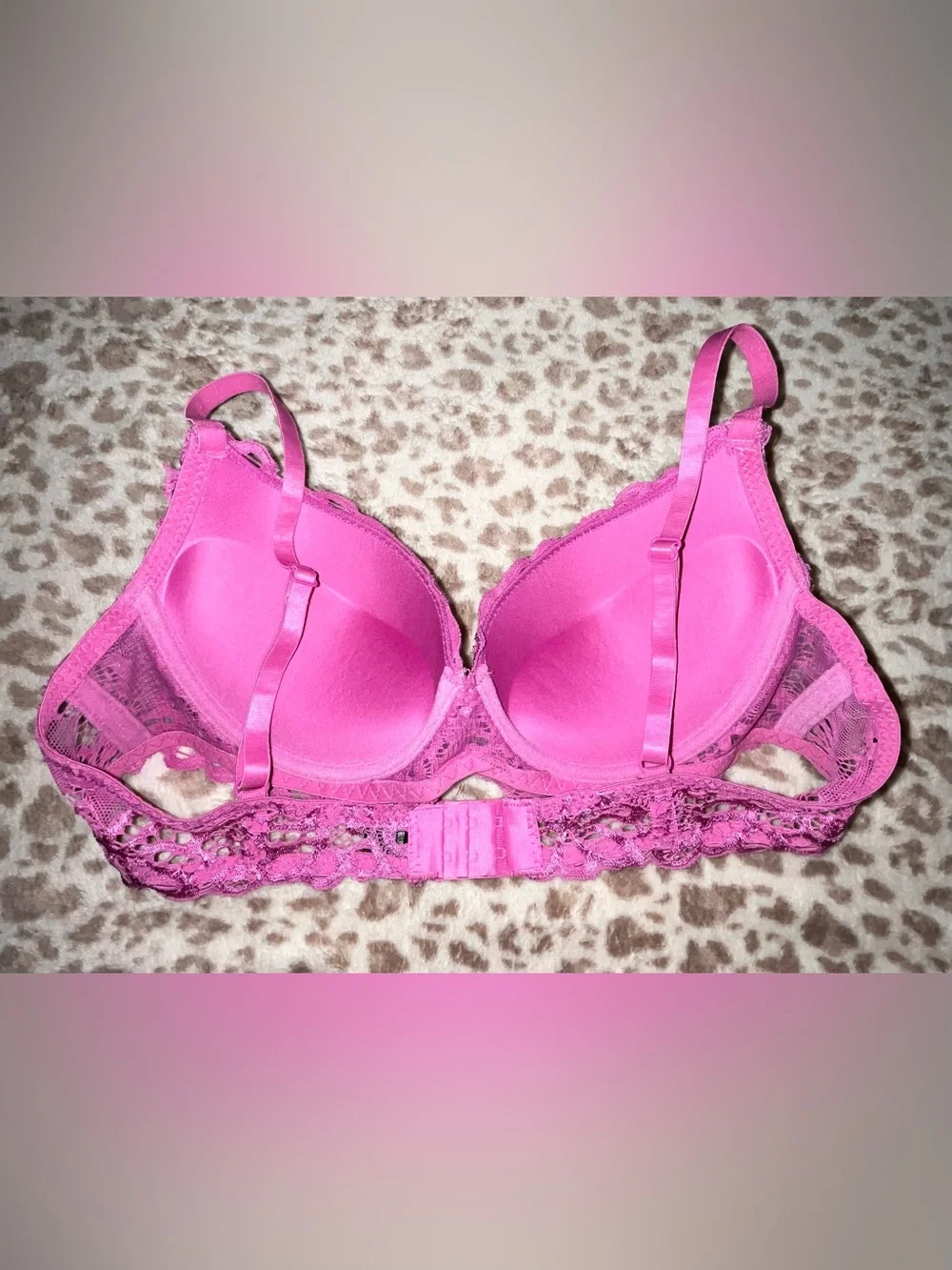 XOXO Hot Pink Lace Underwire Push-Up Bra